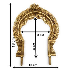 Bhunes Brass Prabhavali Arch Frame – Small Wall Hanging Prabhawali for Deity | Traditional Pooja Backdrop for Home Temple Decor, Gold, 7 Inch, 1 Piece