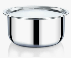 Praylady Nexon Series Triply Cooking Pot With Lid | Stainless Steel Handi Casserole without Handle | Cooking Vessel for Kitchen | Tri-Ply Bottom | Deep Kadai With Lid | Induction & Gas compatible | Silver-1