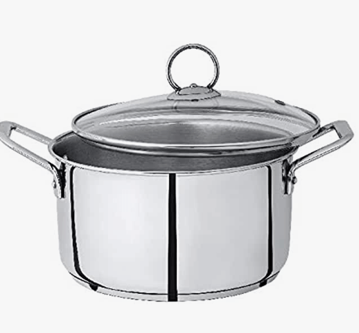 Praylady 50244-18 cm Qwallizz+ stockpot with Glass lid Pot 1.5 L with Lid (Stainless Steel, Induction Bottom)