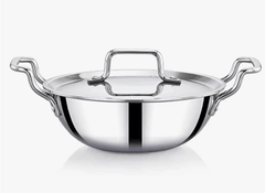 Praylady Stainless Steel Handi Casserole with Lid, Nexon Series Triply Kadai with Capacity-1