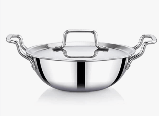 Praylady Stainless Steel Handi Casserole with Lid, Nexon Series Triply Kadai with Capacity
