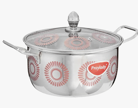 Praylady - 50267 Cook's Pride Sauce Pot with Printed Glass Lid, 20 cm