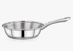 Praylady Delight Series 3 PLY Base Frypan 24 cm | Stainless Steel Pan with Riveted Handle and Induction Base | Compatible with All Cooktops Including Induction |-1