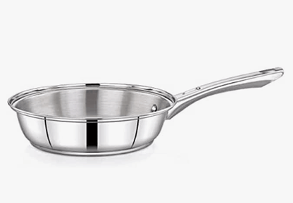 Praylady Delight Series 3 PLY Base Frypan 24 cm | Stainless Steel Pan with Riveted Handle and Induction Base | Compatible with All Cooktops Including Induction |