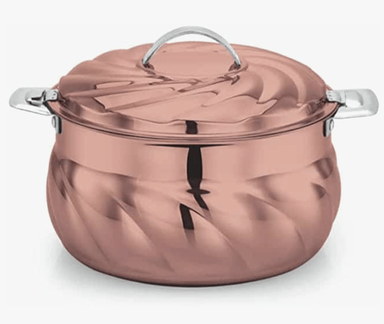 PRAY-LADY Praylady S-Model Hotpot Rose Gold | சிறந்த தோற்றத்தை அளிக்கும் எக்ஸாடிக் டிசைன் | ஸ்டீல் மூடியுடன் கூடிய இன்சுலேட்டட் ஸ்டெயின்லெஸ் ஸ்டீல் கேசரோல் | ஹாட் பாட் சர்விங் கேசரோல்கள்/சப்பாத்தி பாக்ஸ்/ஹாட் கேஸ் (1500 ML) 
