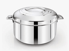 Praylady Regular Hot Pot 5000 ML | Stainless Steel Insulated | Hot Pot | Roti Container | Casserole | 100% Stainless Steel | Heat Durability | Lightweight | Unique Locking System | Specially enhance the look of the Dinning-table | Silver-1