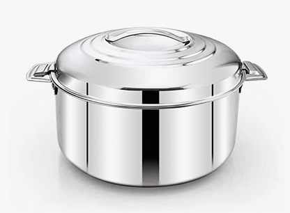 பிரேலேடி ரெகுலர் ஹாட் பாட் 5000 ML | ஸ்டெயின்லெஸ் ஸ்டீல் இன்சுலேட்டட் | ஹாட் பாட் | ரொட்டி கொள்கலன் | கேசரோல் | 100% ஸ்டெயின்லெஸ் ஸ்டீல் | வெப்ப ஆயுள் | இலகுரக | தனித்துவமான பூட்டுதல் அமைப்பு | டைனிங்-டேபிளின் தோற்றத்தை சிறப்பாக மேம்படுத்த | வெள்ளி 