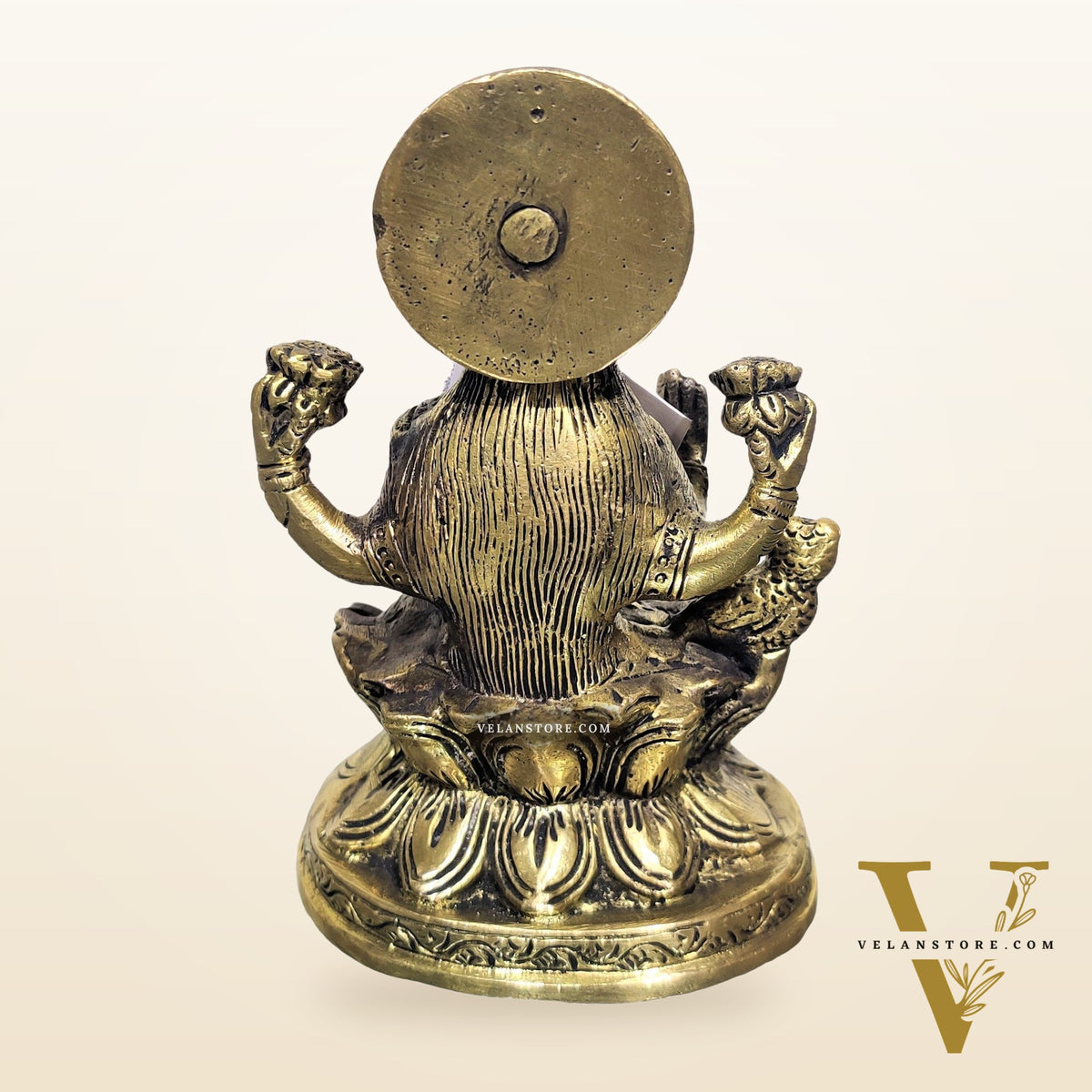 Lakshmi brass idol with charcoal finish | suitable for office desk/study table/ temple