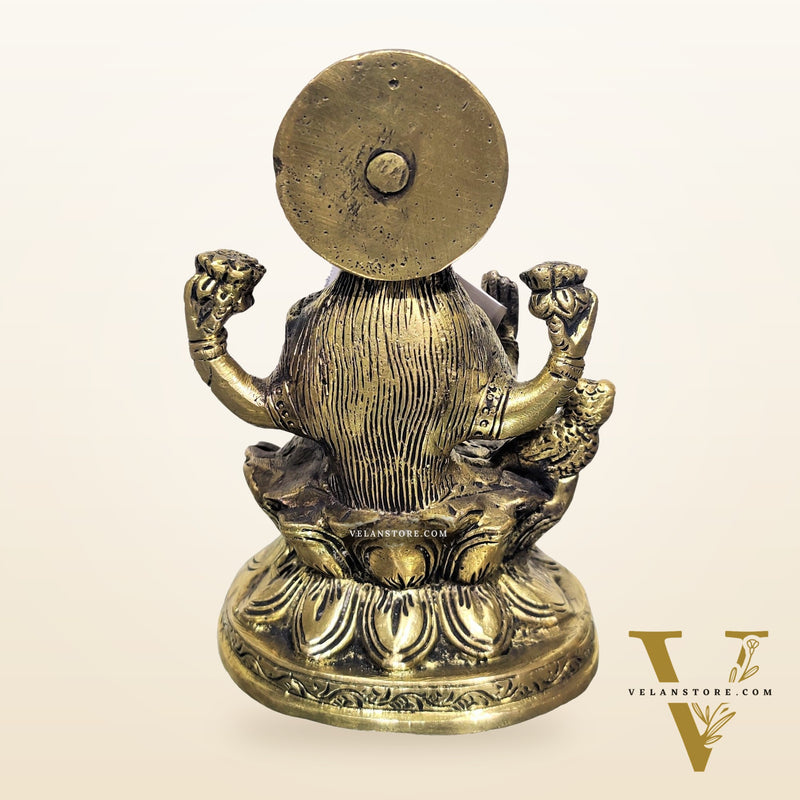 Lakshmi brass idol with charcoal finish | suitable for office desk/study table/ temple