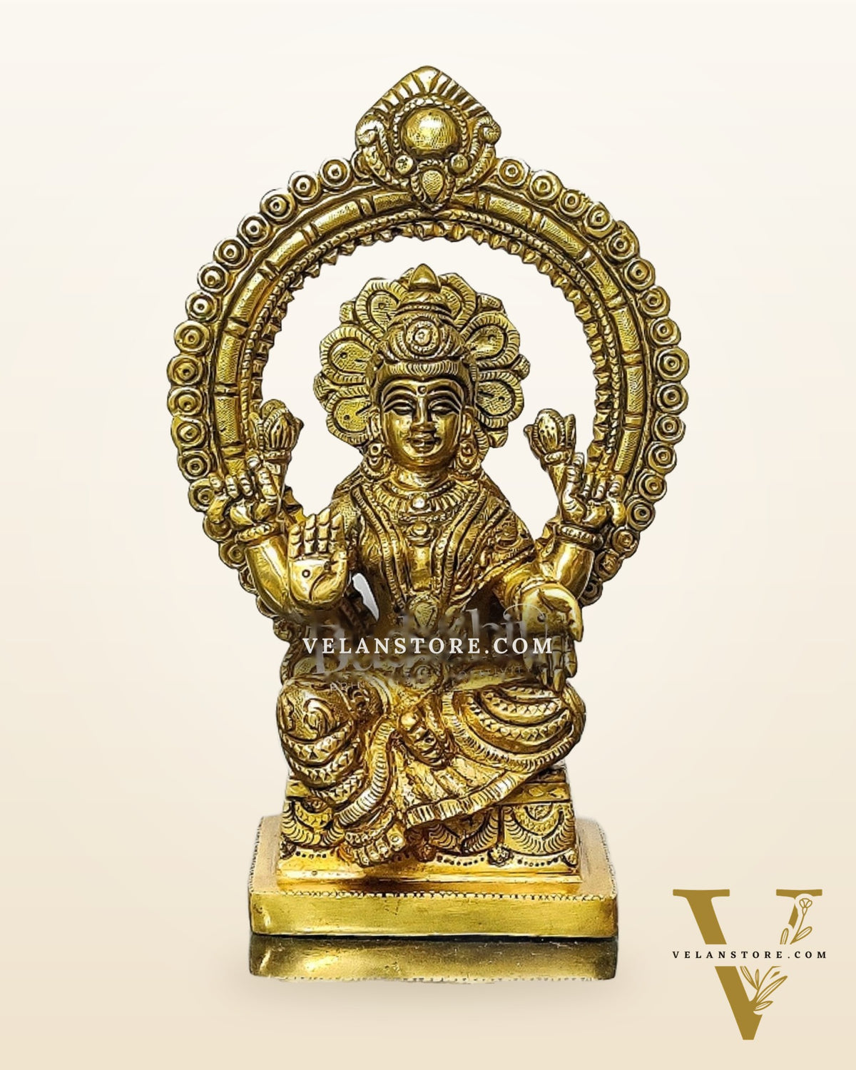Lakshmi Brass idol with Prabhavali 8.5 "