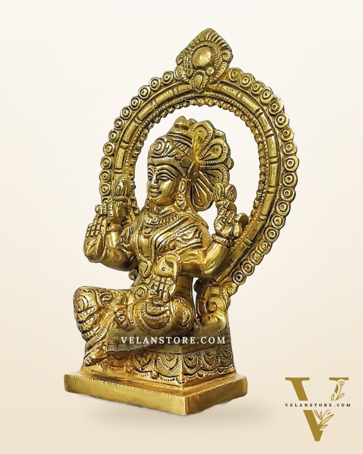 Lakshmi Brass idol with Prabhavali 8.5 "