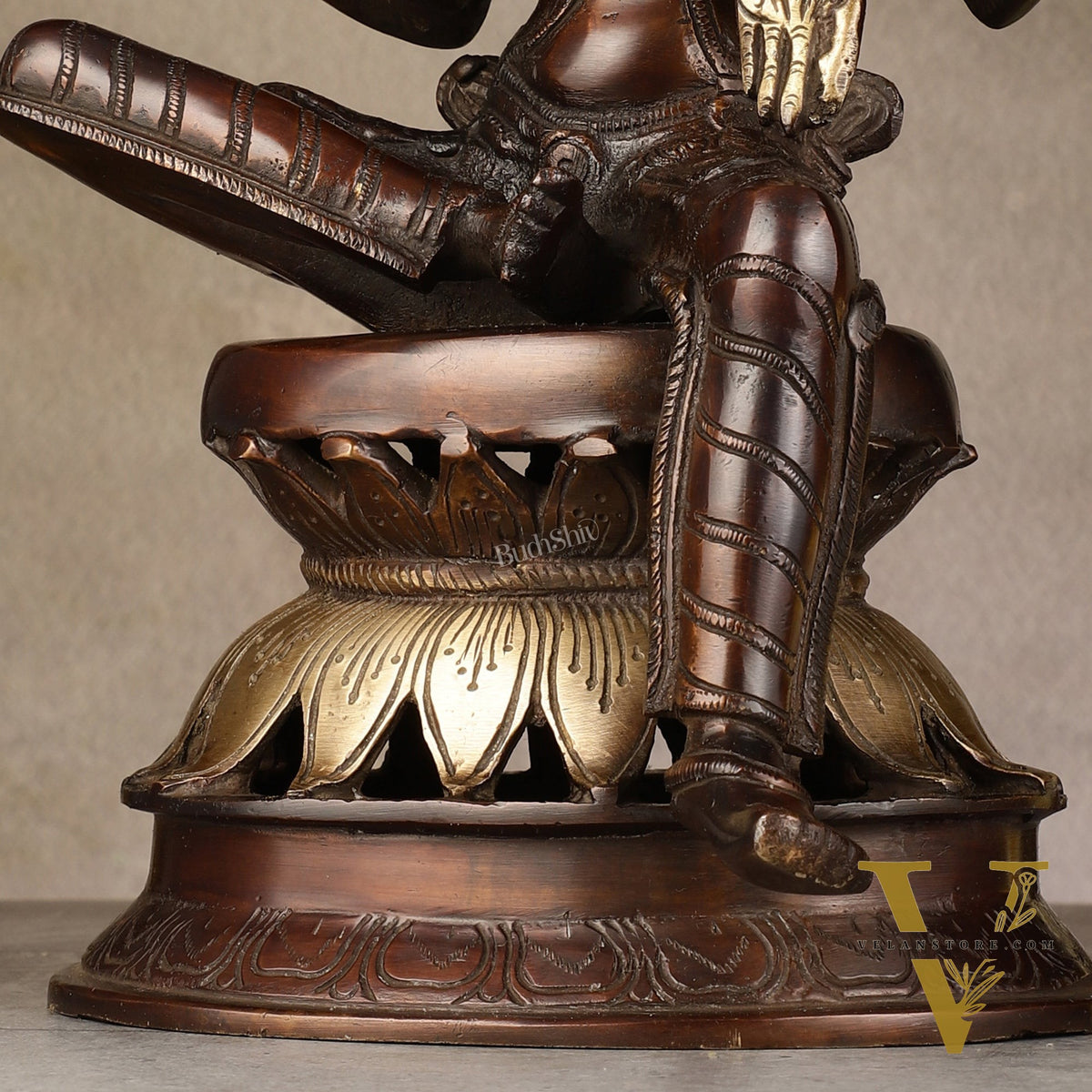 Lakshmi Brass Statue 12 inch antique brown