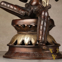 Lakshmi Brass Statue 12 inch antique brown