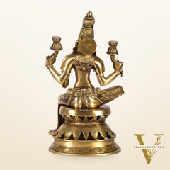 Lakshmi Brass Statue 12 inch matte