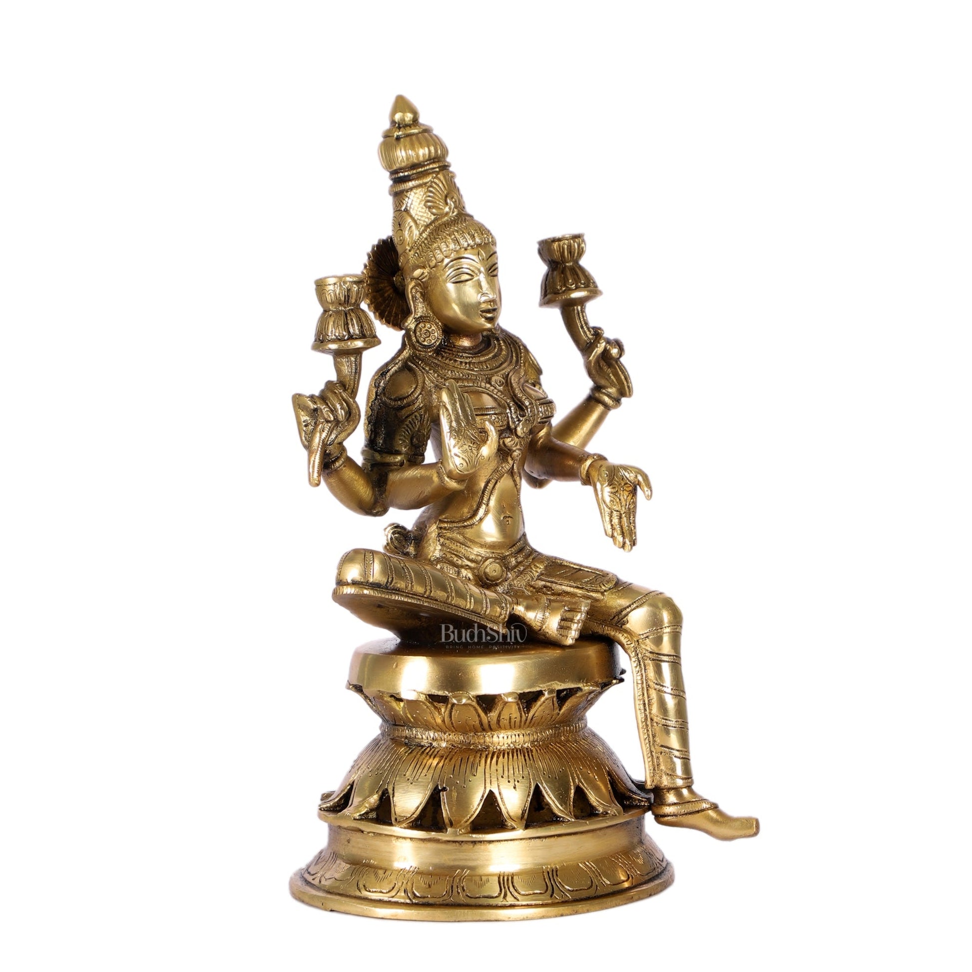 Lakshmi Brass Statue 12 inch matte