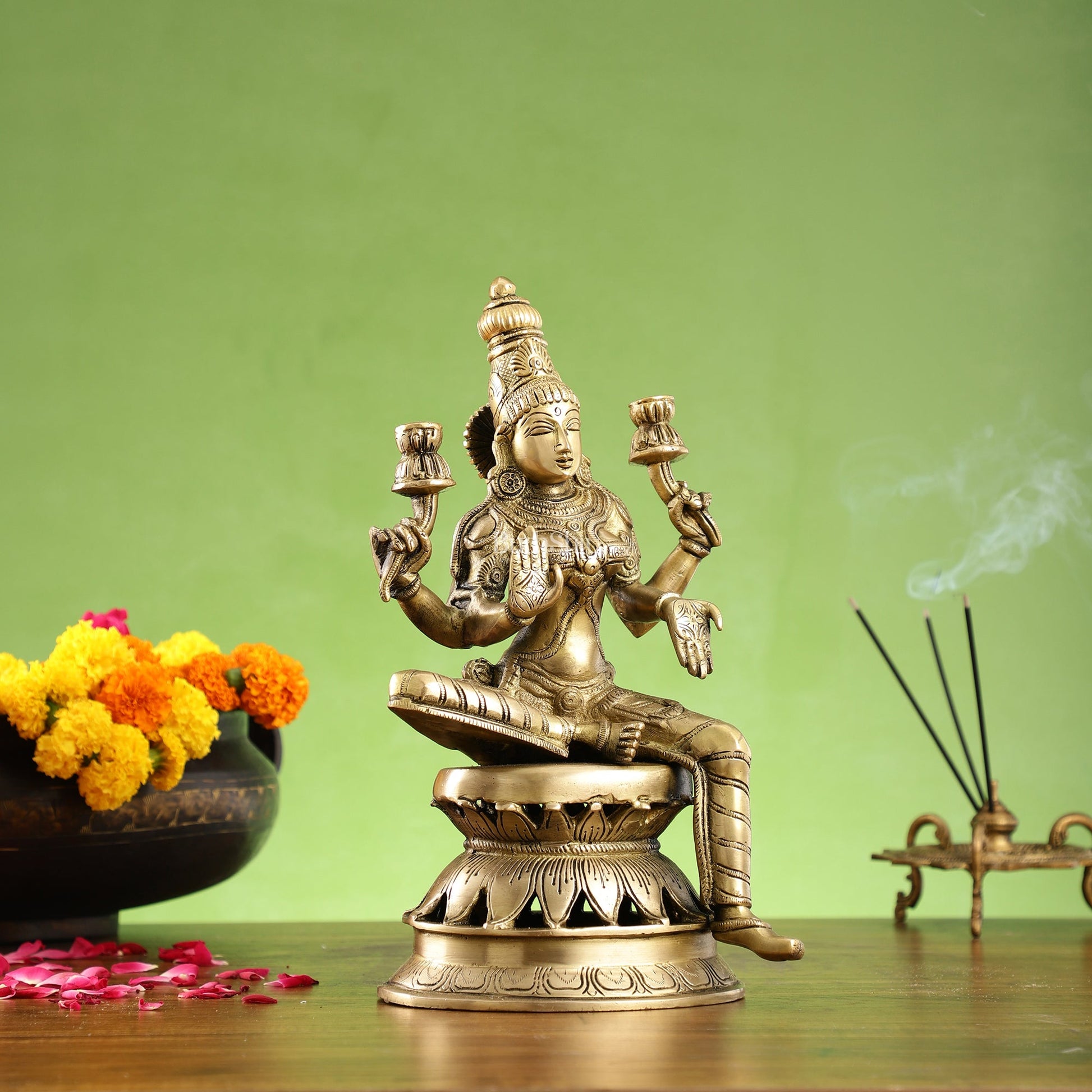 Lakshmi Brass Statue 12 inch