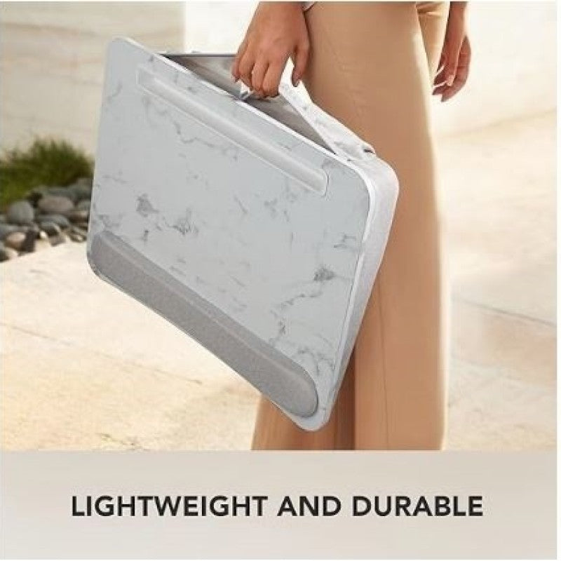 All-in-one Portable Lap Desk for Laptop, Tablet, Phone with padded cushion and extra storage