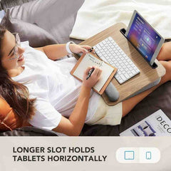 Multipurpose Laptop Lap Desk with wrist pad and storage