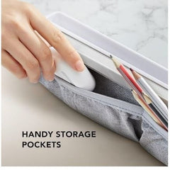 All-in-one Portable Lap Desk for Laptop, Tablet, Phone with padded cushion and extra storage