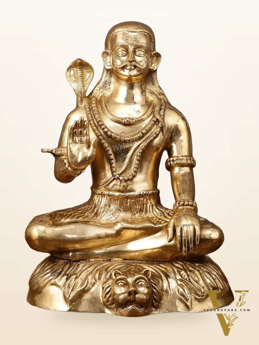Large 35" Mahakaal Lord Shiva Sculpture - One of a Kind Brass Masterpiece