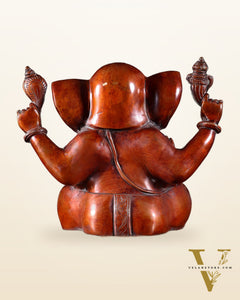 Large Brass Appu Ganesha Statue - 11 Inch dual tone