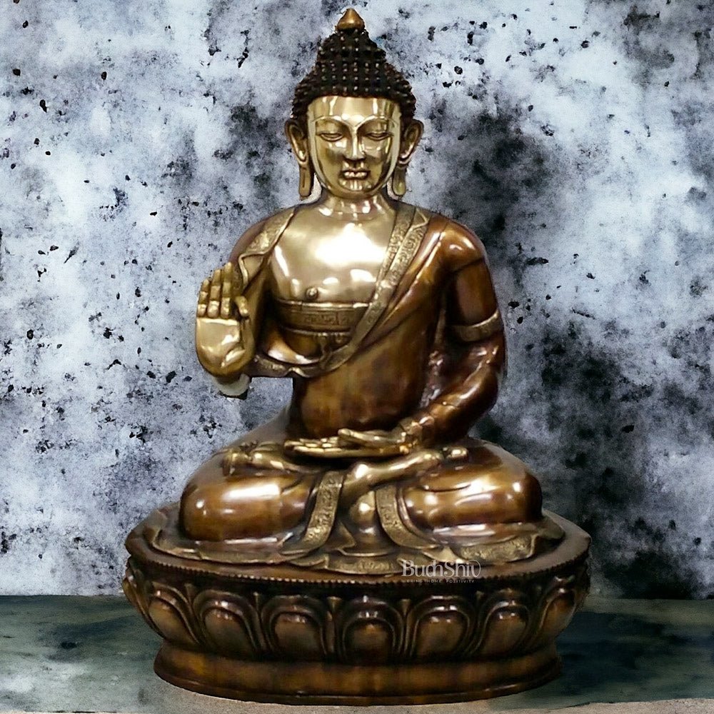 Large Brass Buddha Statue - 46 inch