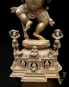 Large Brass Dancing Ganesha Statue - 40 Inch