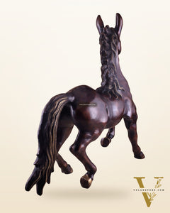 Large Brass Galloping Horse Showpiece Brown Tone Finish 30"