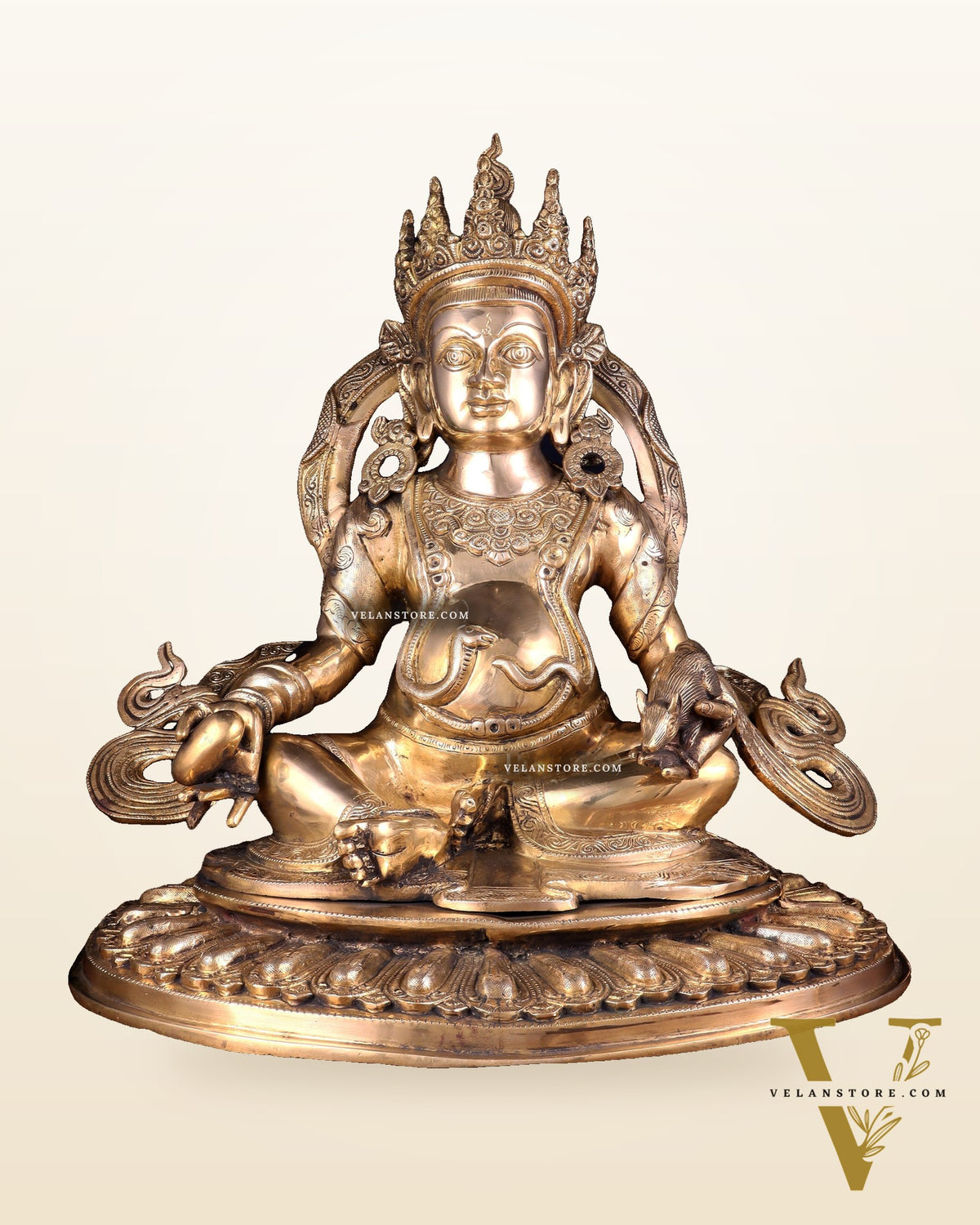 Large Brass Kubera Statue god of wealth