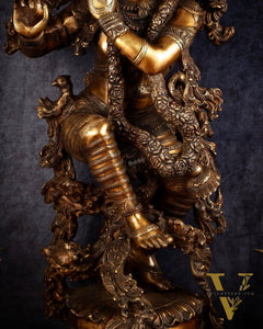 Large brass Lord Krishna Statue - 46 inch