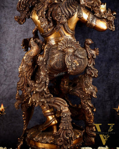 Large brass Lord Krishna Statue - 46 inch