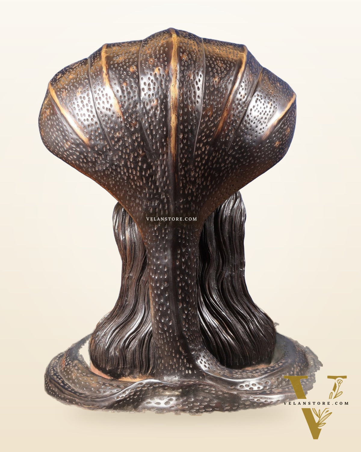 Large Brass Lord Shiva Mukhalingam Shivling – 24" x 25" x 36" | Temple-Perfect with Detachable Base & Vasuki