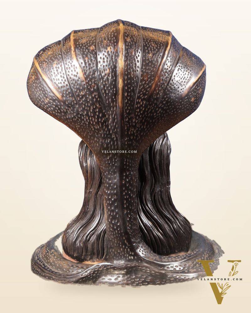 Large Brass Lord Shiva Mukhalingam Shivling – 24" x 25" x 36" | Temple-Perfect with Detachable Base & Vasuki