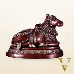 Large brass Nandi Statue 22 inch brown tone