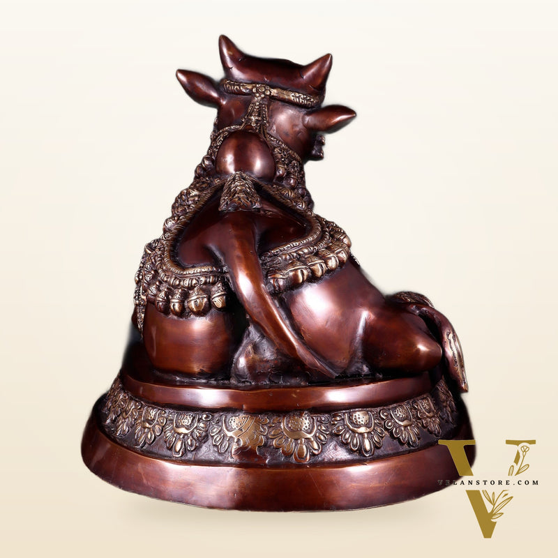 Large brass Nandi Statue 22 inch brown tone