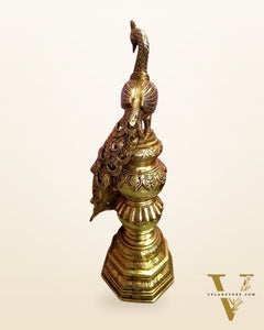 Large Brass Peacock Showpiece 20"