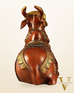 Large Brass Superfine Nandi Sculpture - 21" Divine Statue dual tone