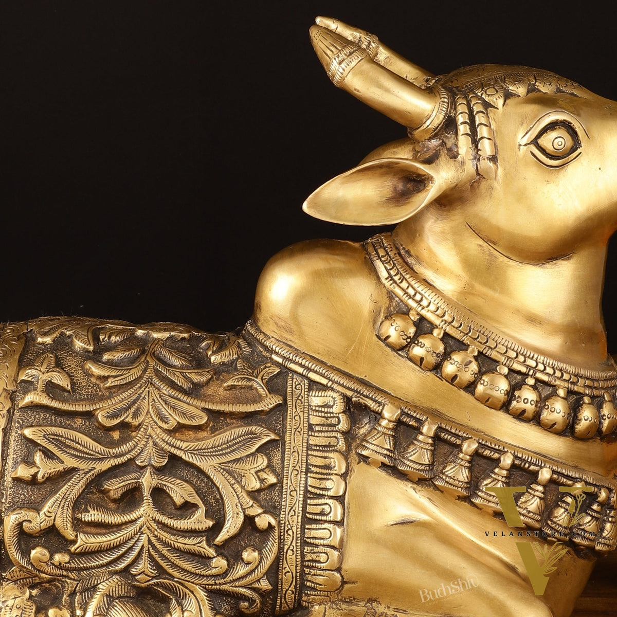 Large Brass Superfine Nandi Sculpture - 21" Divine Statue