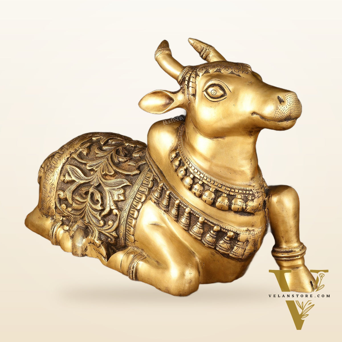 Large Brass Superfine Nandi Sculpture - 21" Divine Statue