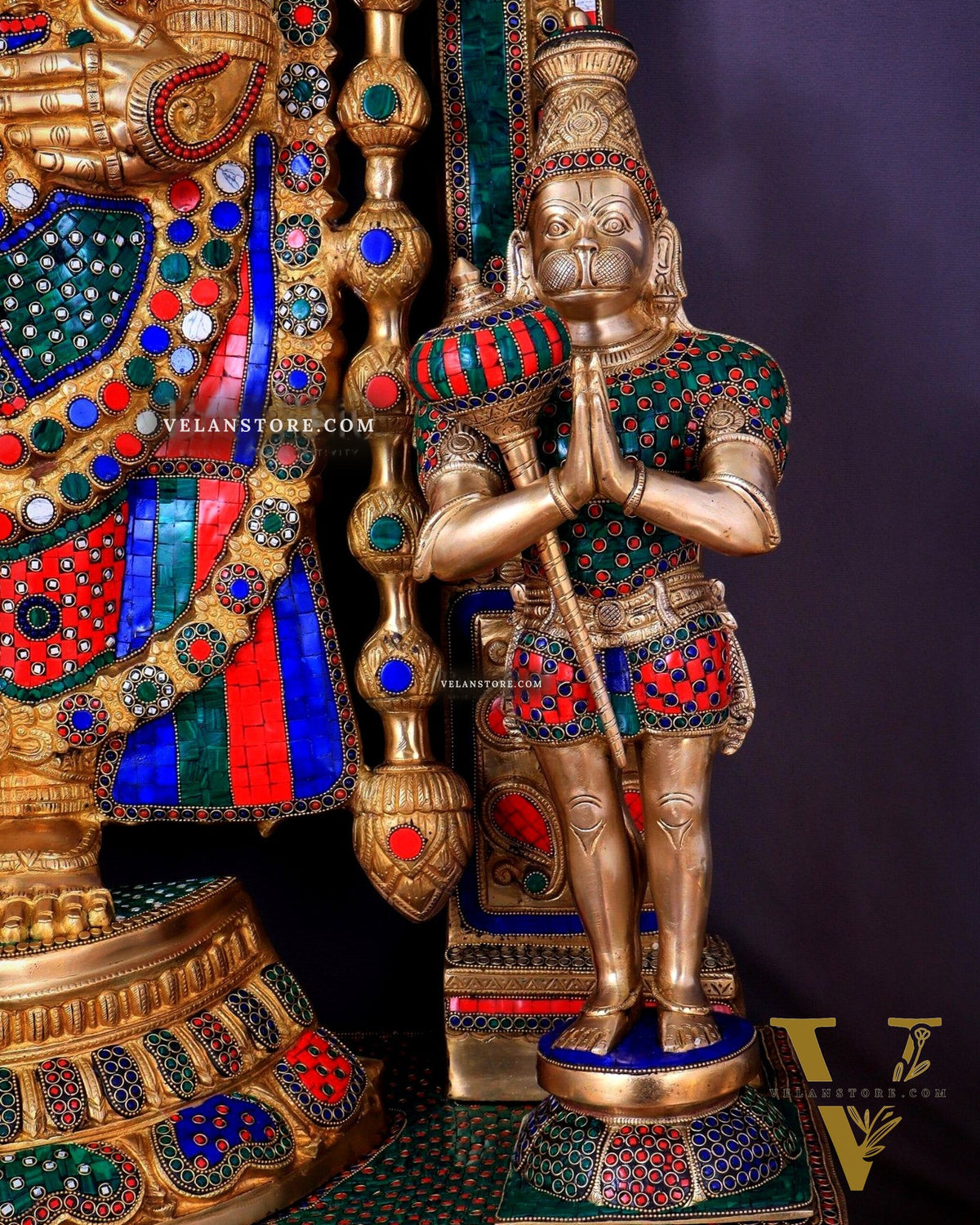 Large Brass Tirupati Balaji Sculpture 60" Lord Venkateshwara darbar