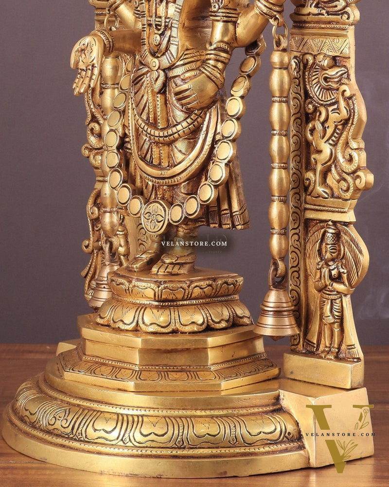 Large Brass Tirupati Balaji Statue with Hanuman and Garuda – 22 Inch