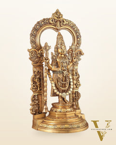 Large Brass Tirupati Balaji Statue with Hanuman and Garuda – 22 Inch