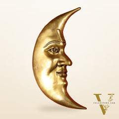 Large Brass Wall Hanging Moon (Chandra) – 23"