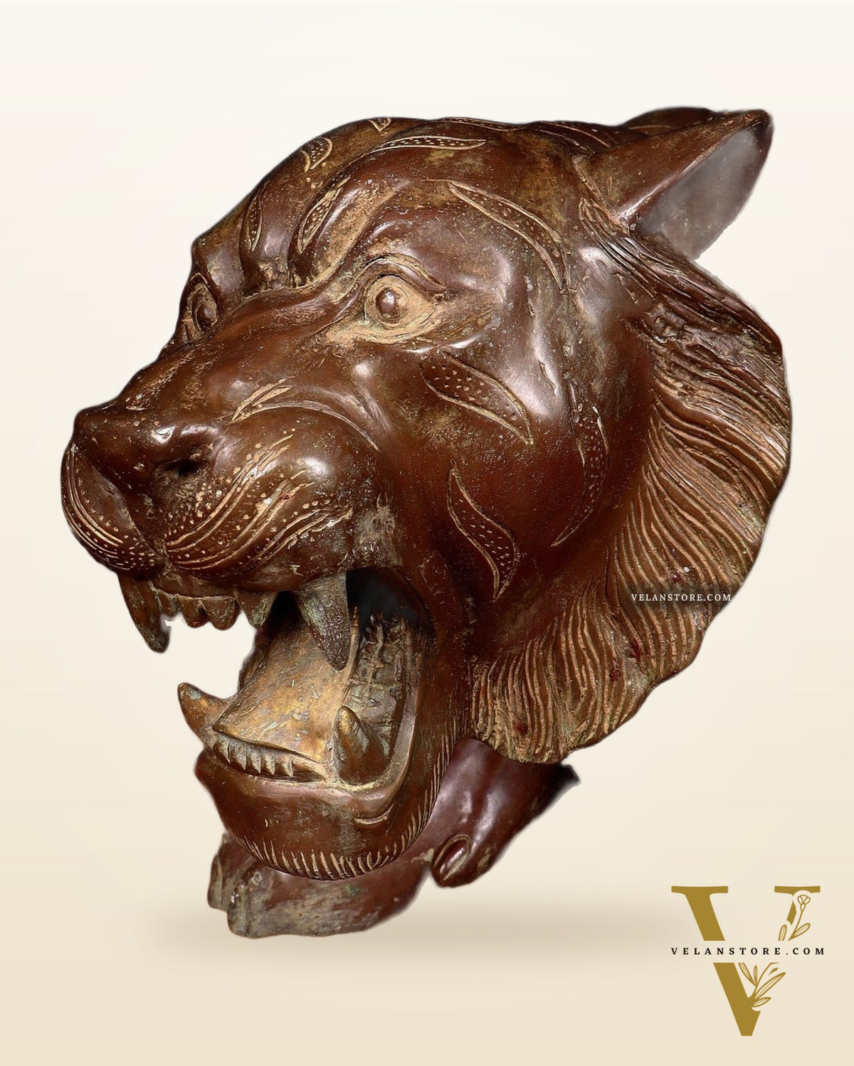 Large Bronze Tiger Sculpture – Majestic Artwork, 19"x53"x13
