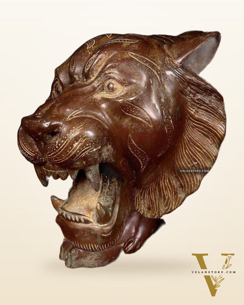 Large Bronze Tiger Sculpture – Majestic Artwork, 19"x53"x13