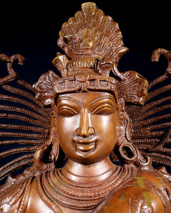 Large Dancing Shiva as Nataraja (Without Ring) – Chola Bronze Replica, Copper Coated 40"