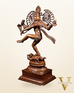 Large Dancing Shiva as Nataraja (Without Ring) – Chola Bronze Replica, Copper Coated 40"
