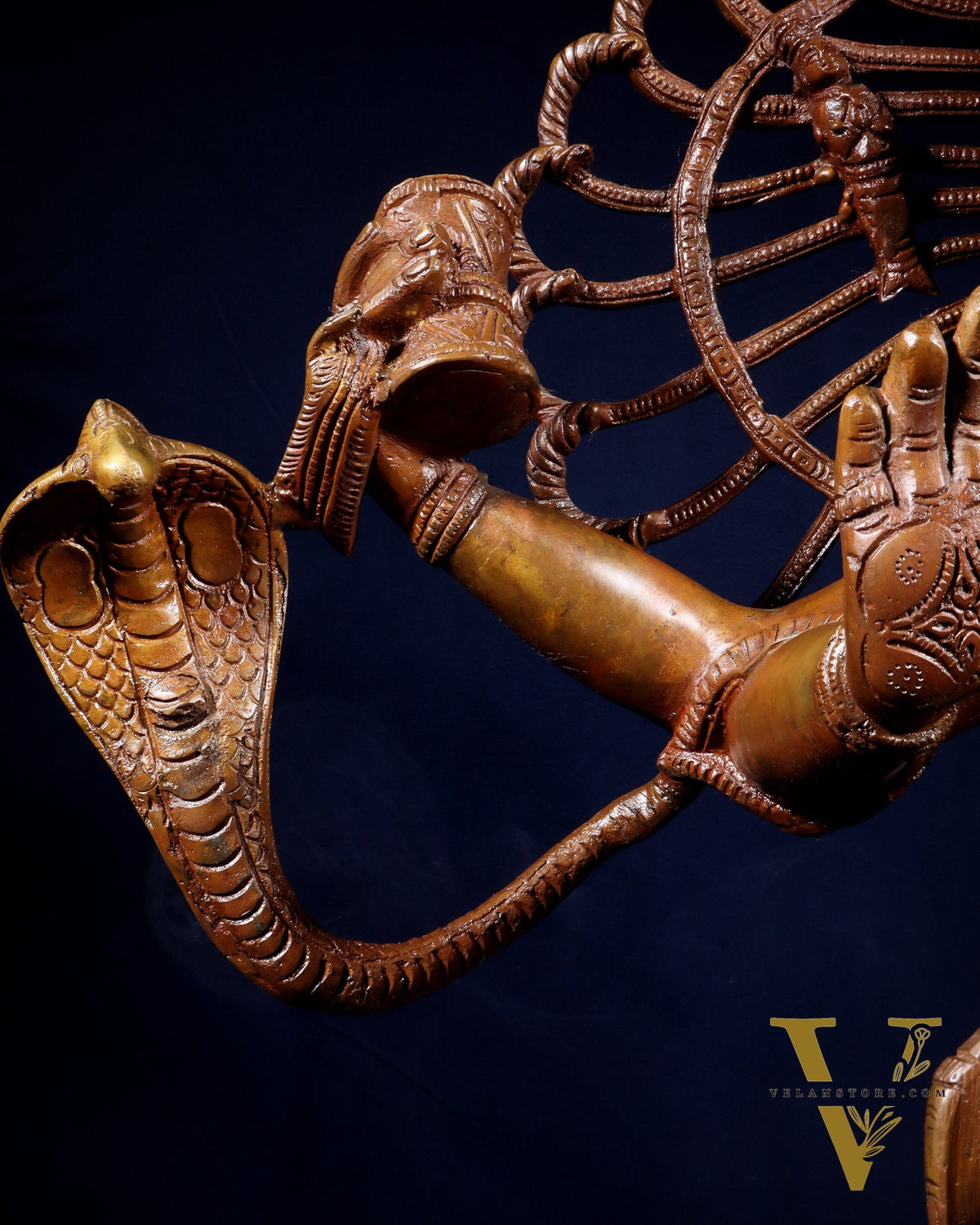 Large Dancing Shiva as Nataraja (Without Ring) – Chola Bronze Replica, Copper Coated 40"
