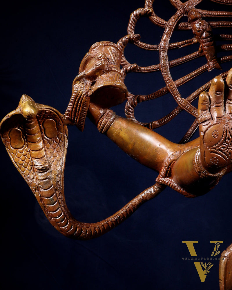 Large Dancing Shiva as Nataraja (Without Ring) – Chola Bronze Replica, Copper Coated 40"