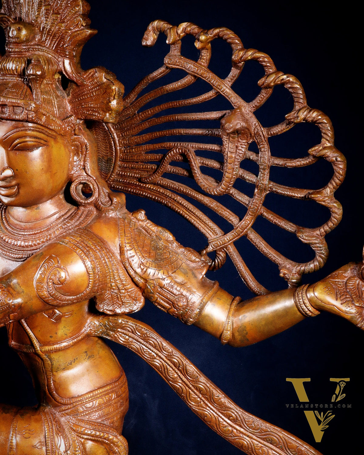 Large Dancing Shiva as Nataraja (Without Ring) – Chola Bronze Replica, Copper Coated 40"